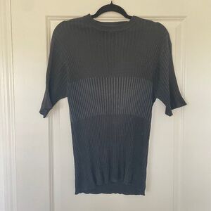 Bachrach Silk Cotton Knit Crew Neck Shirt Men’s Size S Short Sleeve